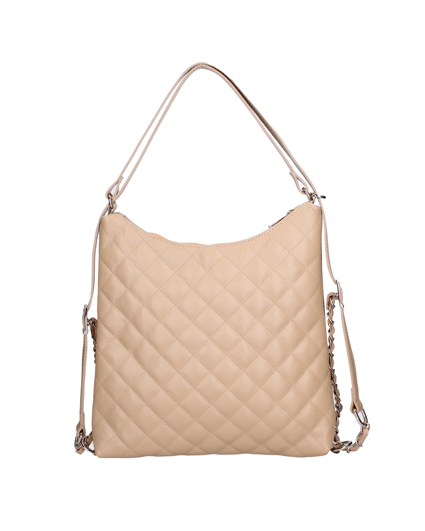 Borsa a spalla convertibile in zaino da donna In Vera pelle | Roberta Rossi | RR220714423FBG-S05_TAUPE_CHIARO