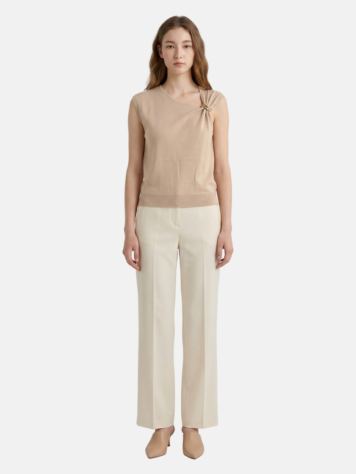 Top in Viscosa Beige Scuro