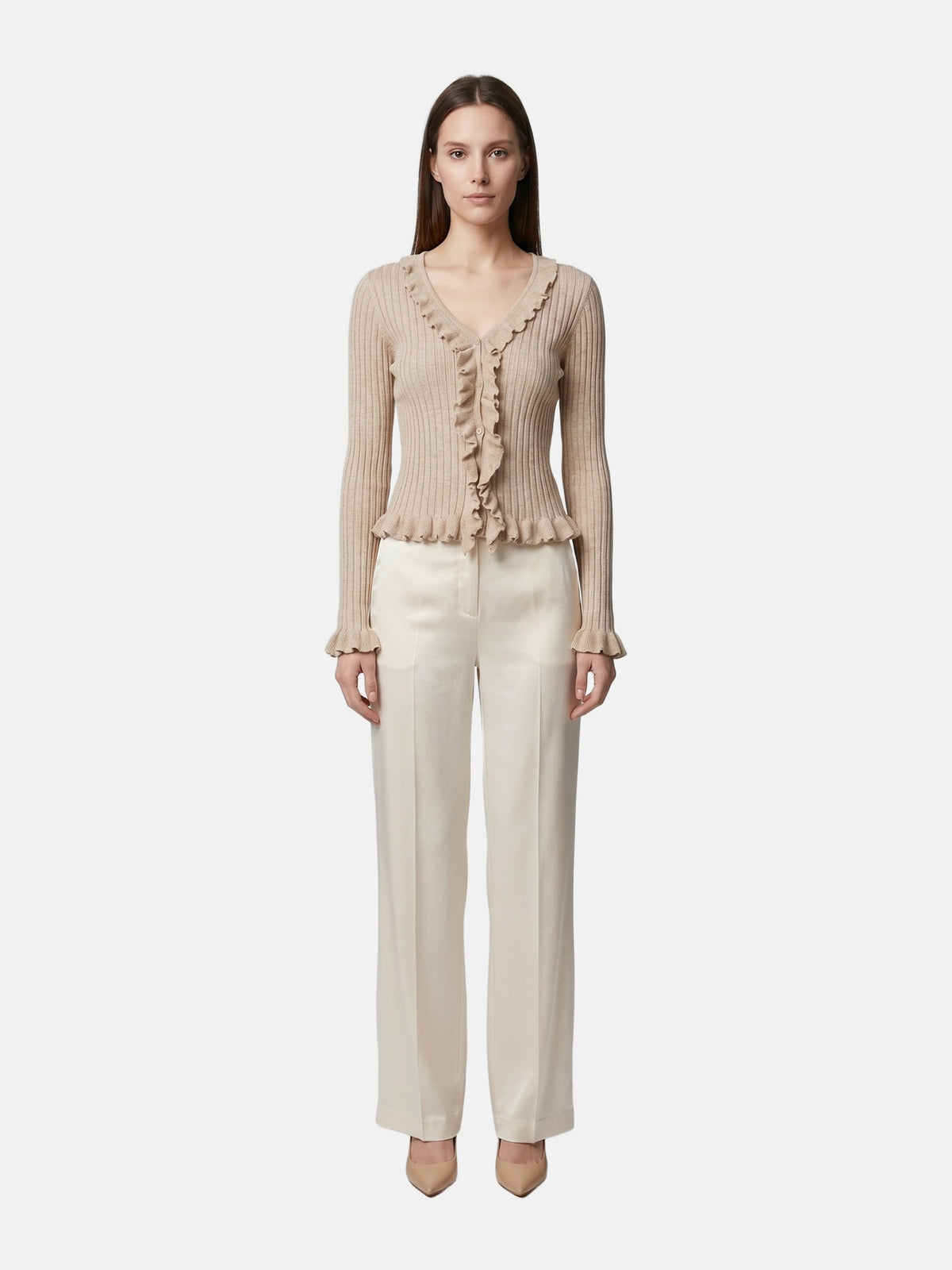Blusa in Poliestere Beige