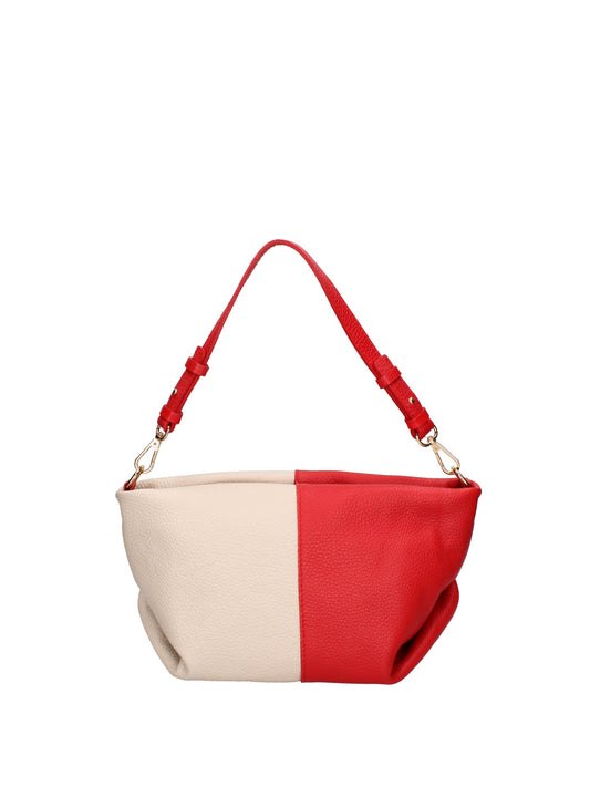 Borsa a spalla da donna In Vera pelle | Roberta Rossi | RR220716523FBG-D58_ROSSO+D37_LATTE