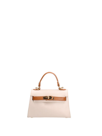 Borsa a mano da donna In Vera pelle | Roberta Rossi | RR220722123FBG-D37_LATTE+D44_CUOIO