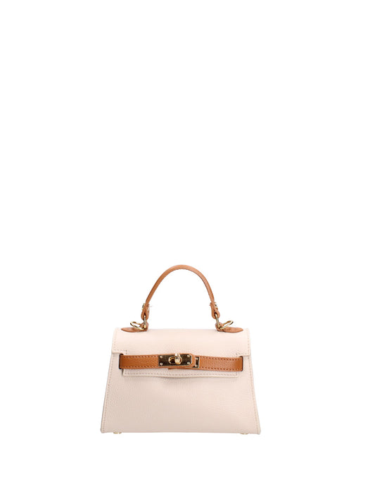 Borsa a mano da donna In Vera pelle | Roberta Rossi | RR220722123FBG-D37_LATTE+D44_CUOIO