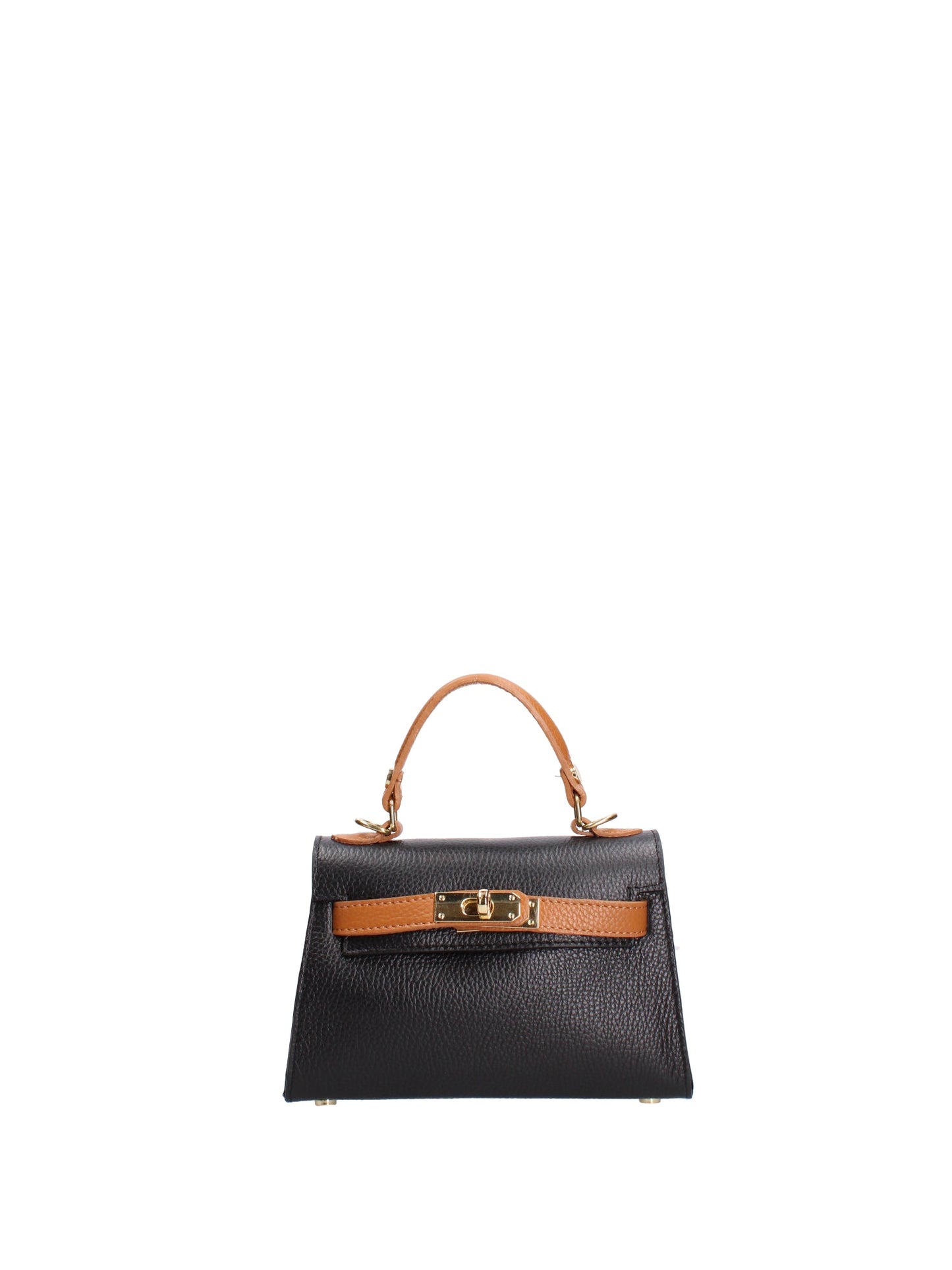 Borsa a mano da donna In Vera pelle | Roberta Rossi | RR220722123FBG-D28_NERO+D44_CUOIO
