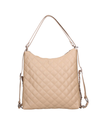 Borsa a spalla convertibile in zaino da donna In Vera pelle | Roberta Rossi | RR220714423FBG-S05_TAUPE_CHIARO