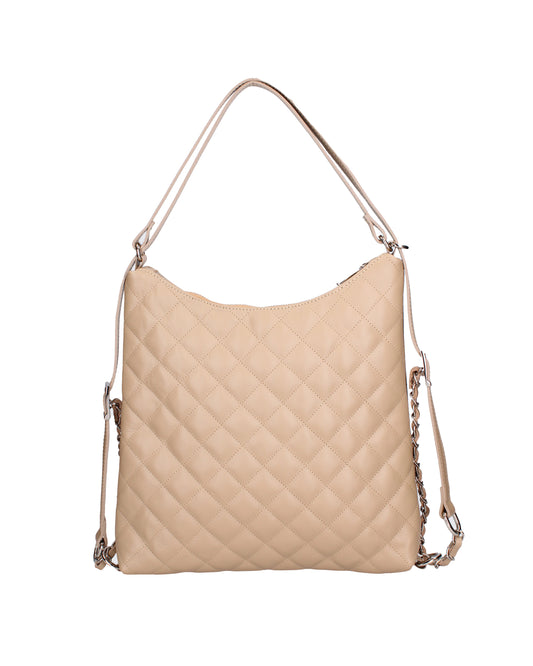 Borsa a spalla convertibile in zaino da donna In Vera pelle | Roberta Rossi | RR220714423FBG-S05_TAUPE_CHIARO