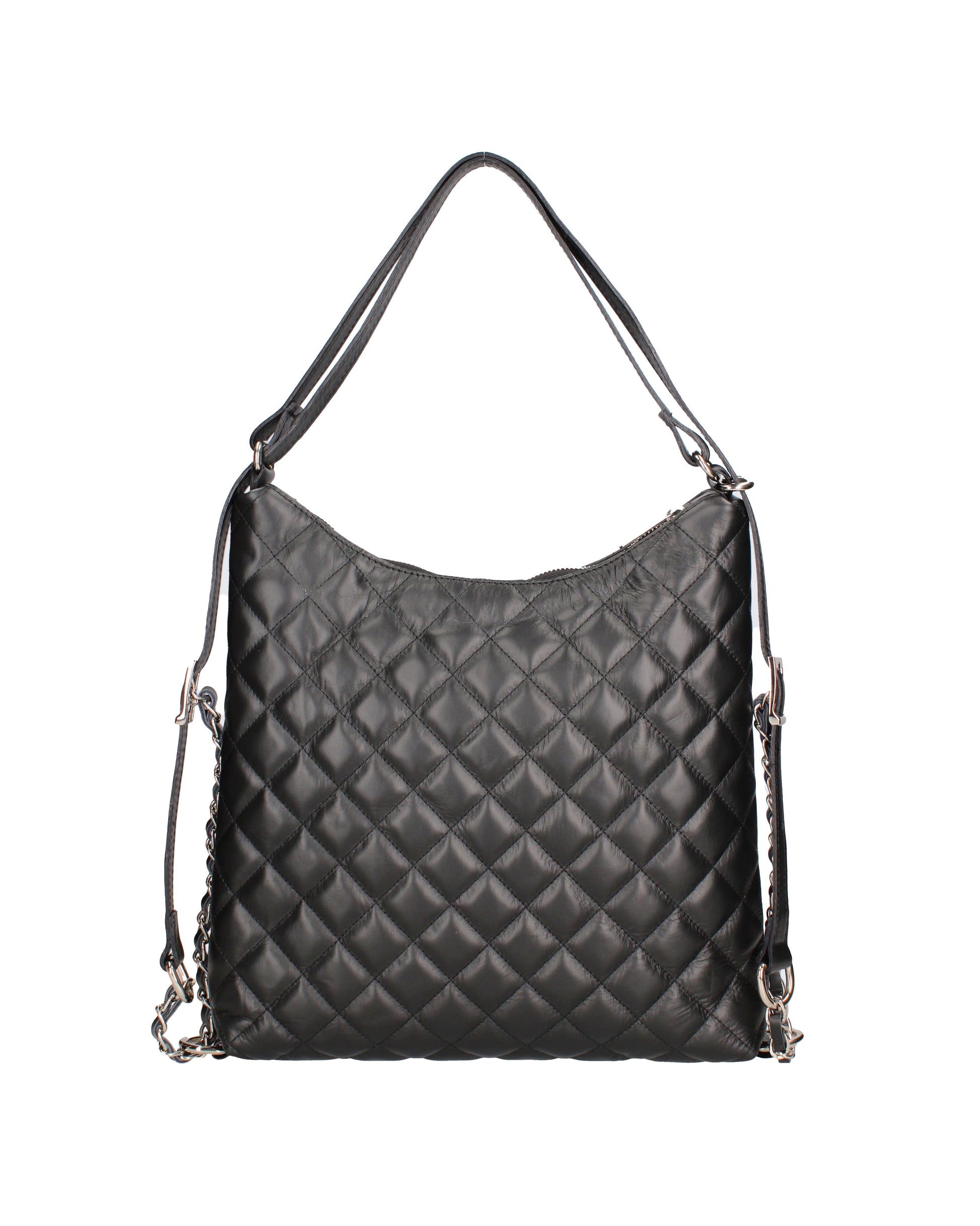 Borsa a spalla convertibile in zaino da donna In Vera pelle | Roberta Rossi | RR220714423FBG-NERO