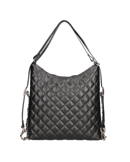 Borsa a spalla convertibile in zaino da donna In Vera pelle | Roberta Rossi | RR220714423FBG-NERO