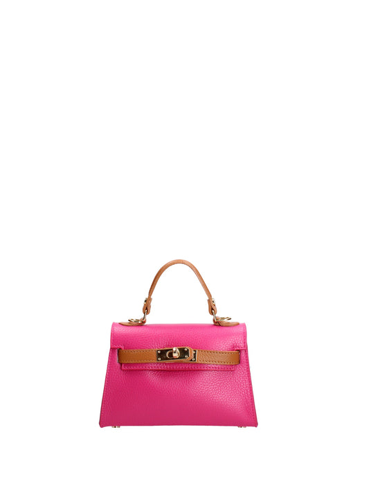 Borsa a mano da donna In Vera pelle | Roberta Rossi | RR220722123FBG-D02_FUXIA+D44_CUOIO