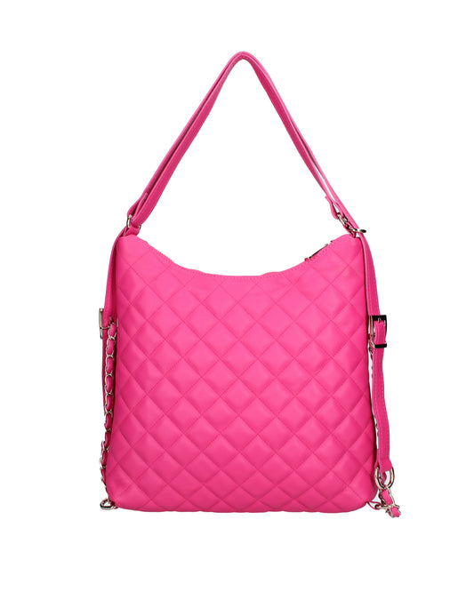 Borsa a spalla convertibile in zaino da donna In Vera pelle | Roberta Rossi | RR220714423FBG-S02_FUXIA