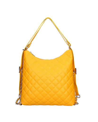 Borsa a spalla convertibile in zaino da donna In Vera pelle | Roberta Rossi | RR220714423FBG-S04_GIALLO