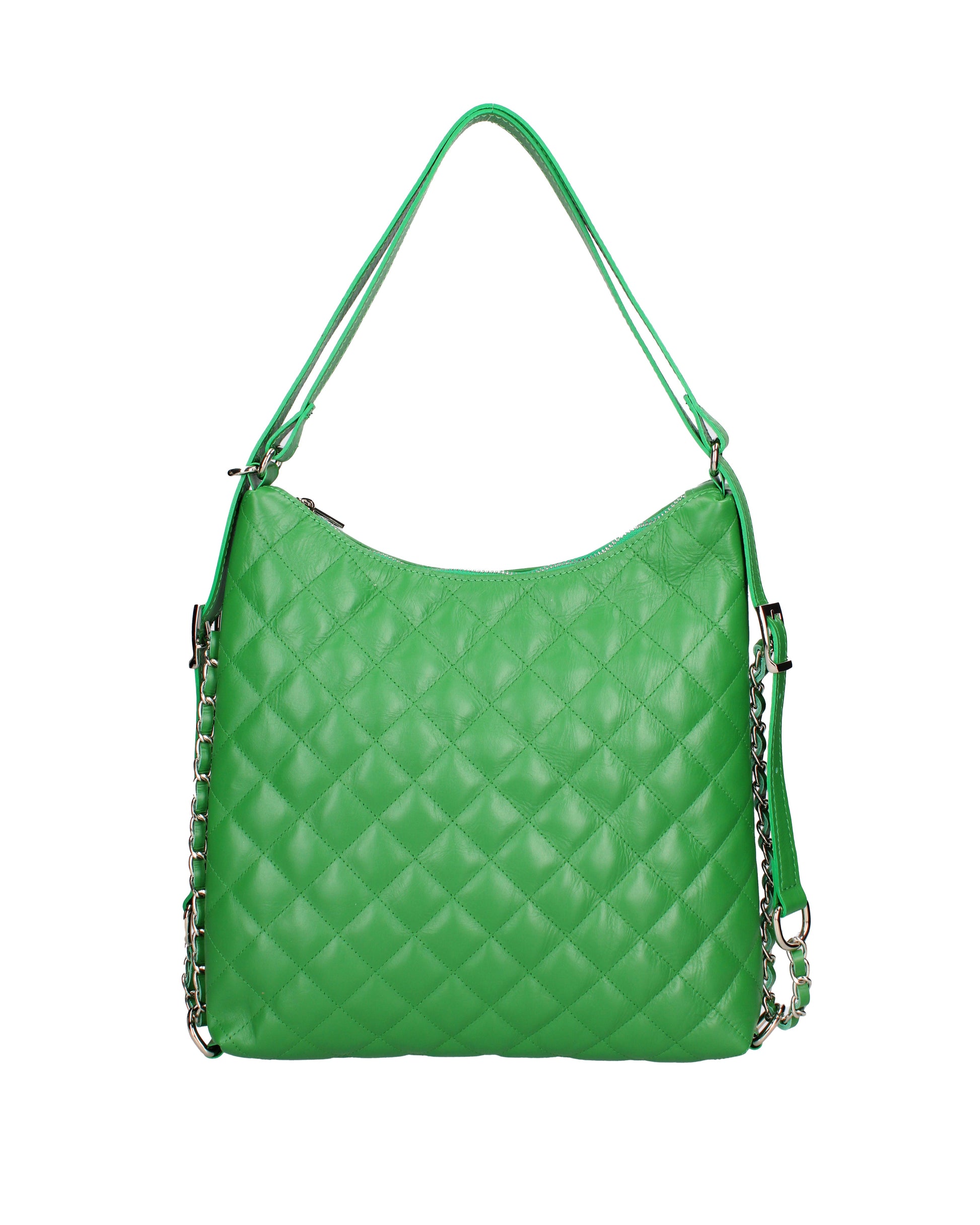 Borsa a spalla convertibile in zaino da donna In Vera pelle | Roberta Rossi | RR220714423FBG-S47_VERDE_MELA
