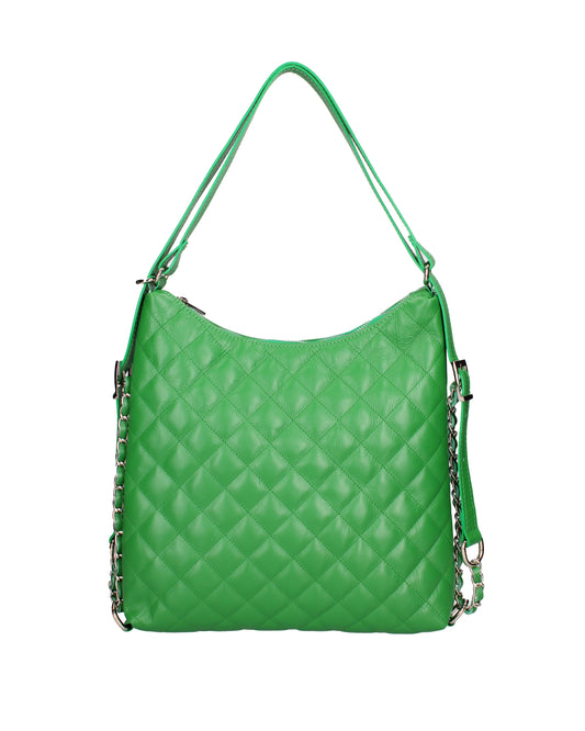 Borsa a spalla convertibile in zaino da donna In Vera pelle | Roberta Rossi | RR220714423FBG-S47_VERDE_MELA