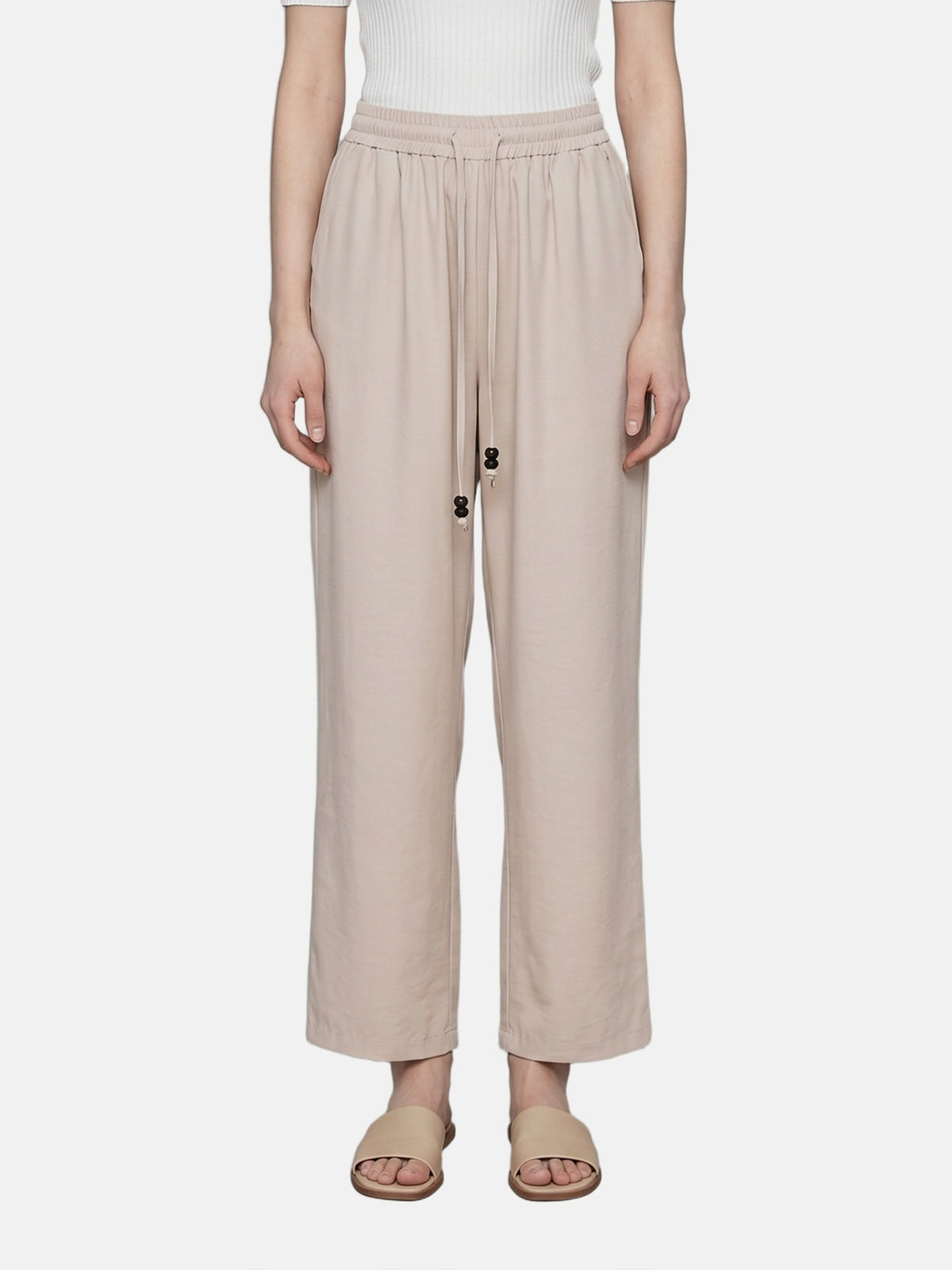 Pantaloni in Cotone Beige