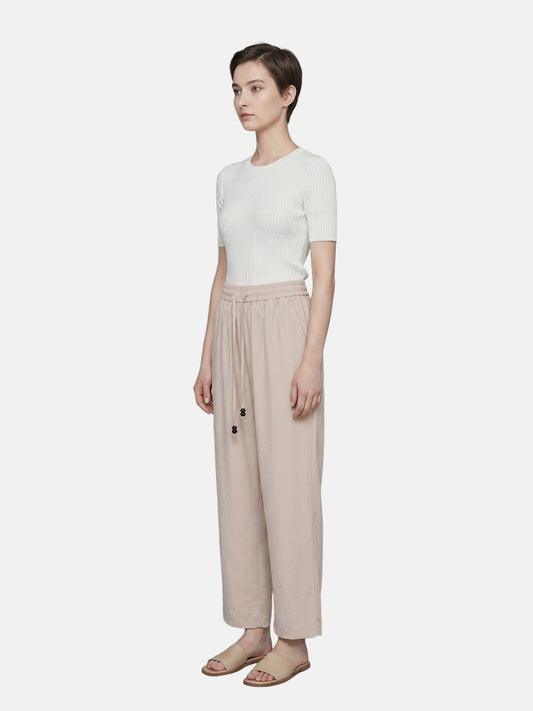Pantaloni in Cotone Beige