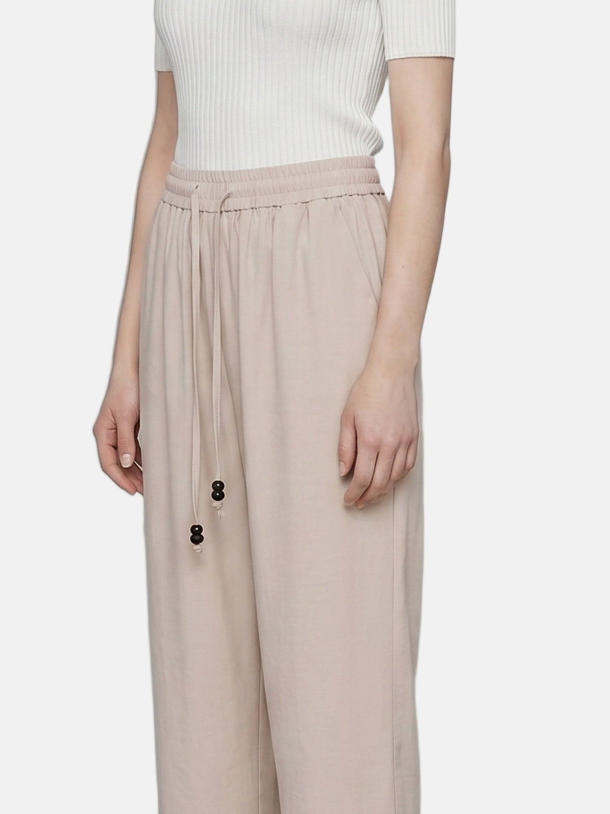 Pantaloni in Cotone Beige