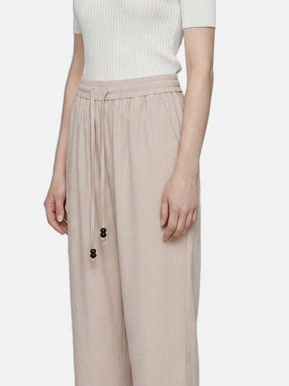 Pantaloni in Cotone Beige