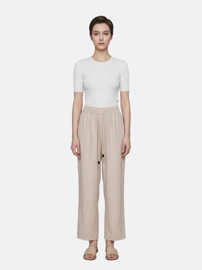 Pantaloni in Cotone Beige
