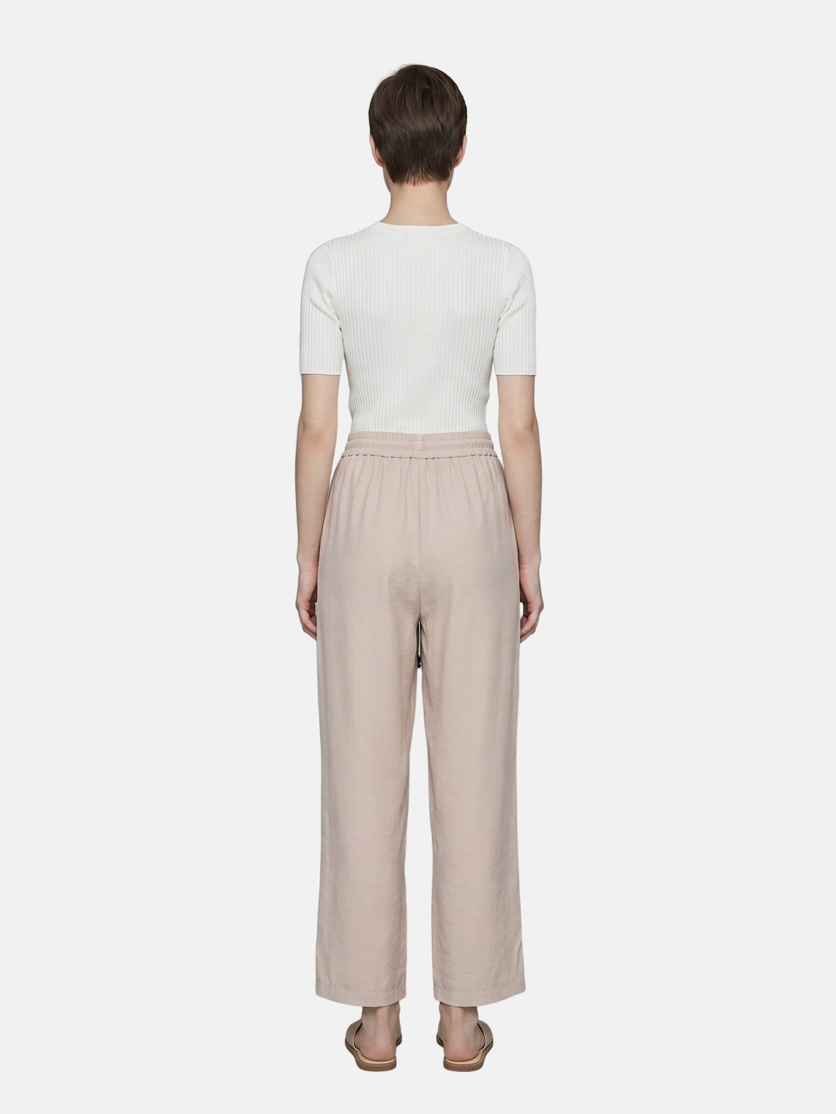 Pantaloni in Cotone Beige