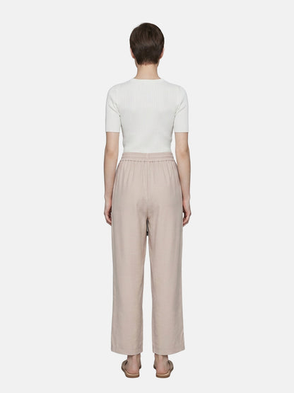 Pantaloni in Cotone Beige