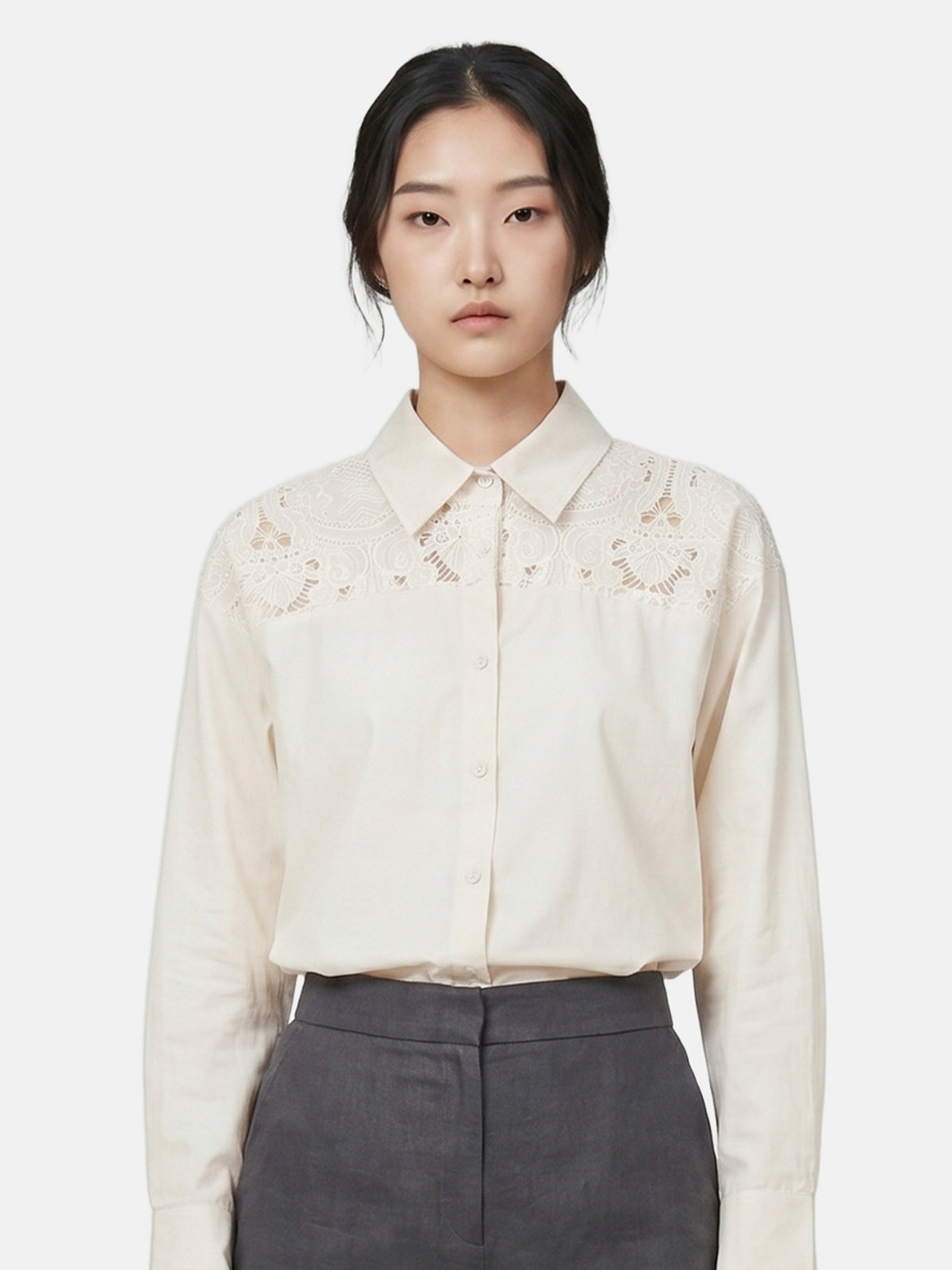Camicia in Cotone Beige