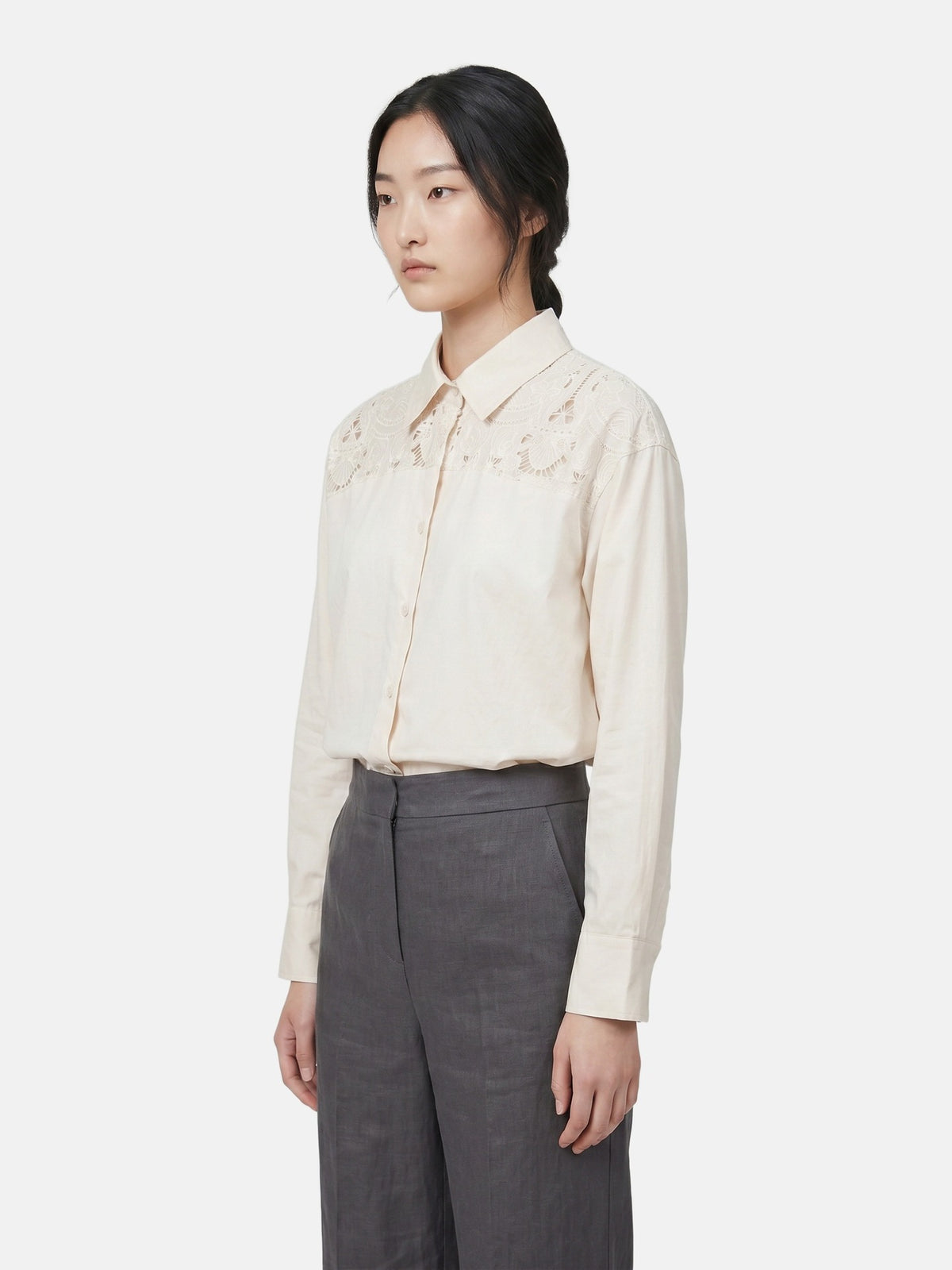 Camicia in Cotone Beige