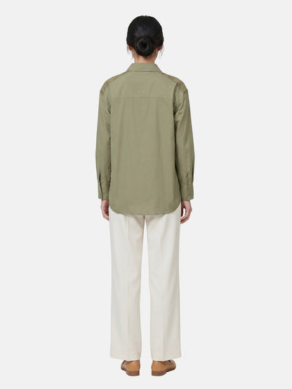 Camicia in Cotone Verde Militare