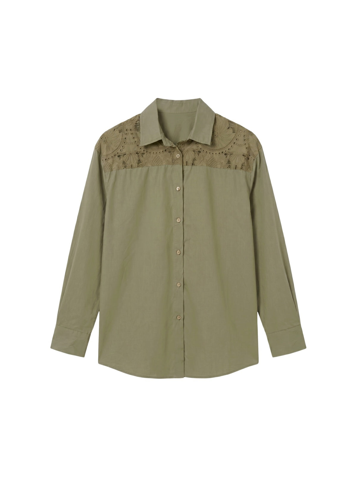 Camicia in Cotone Verde Militare