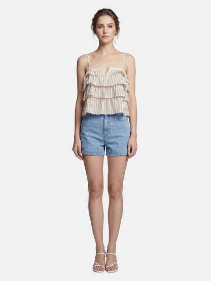 Canotta in Cotone Beige Scuro