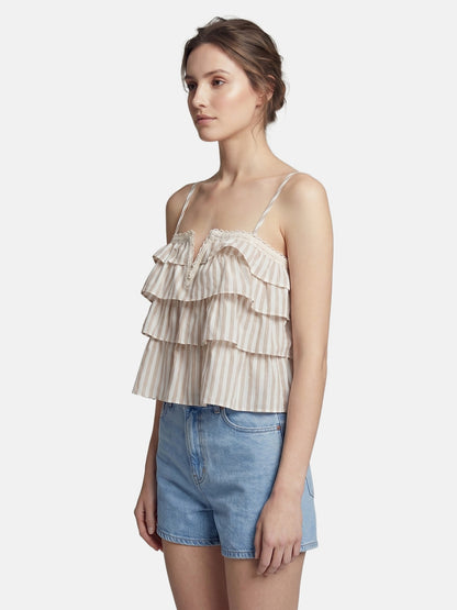 Canotta in Cotone Beige Scuro