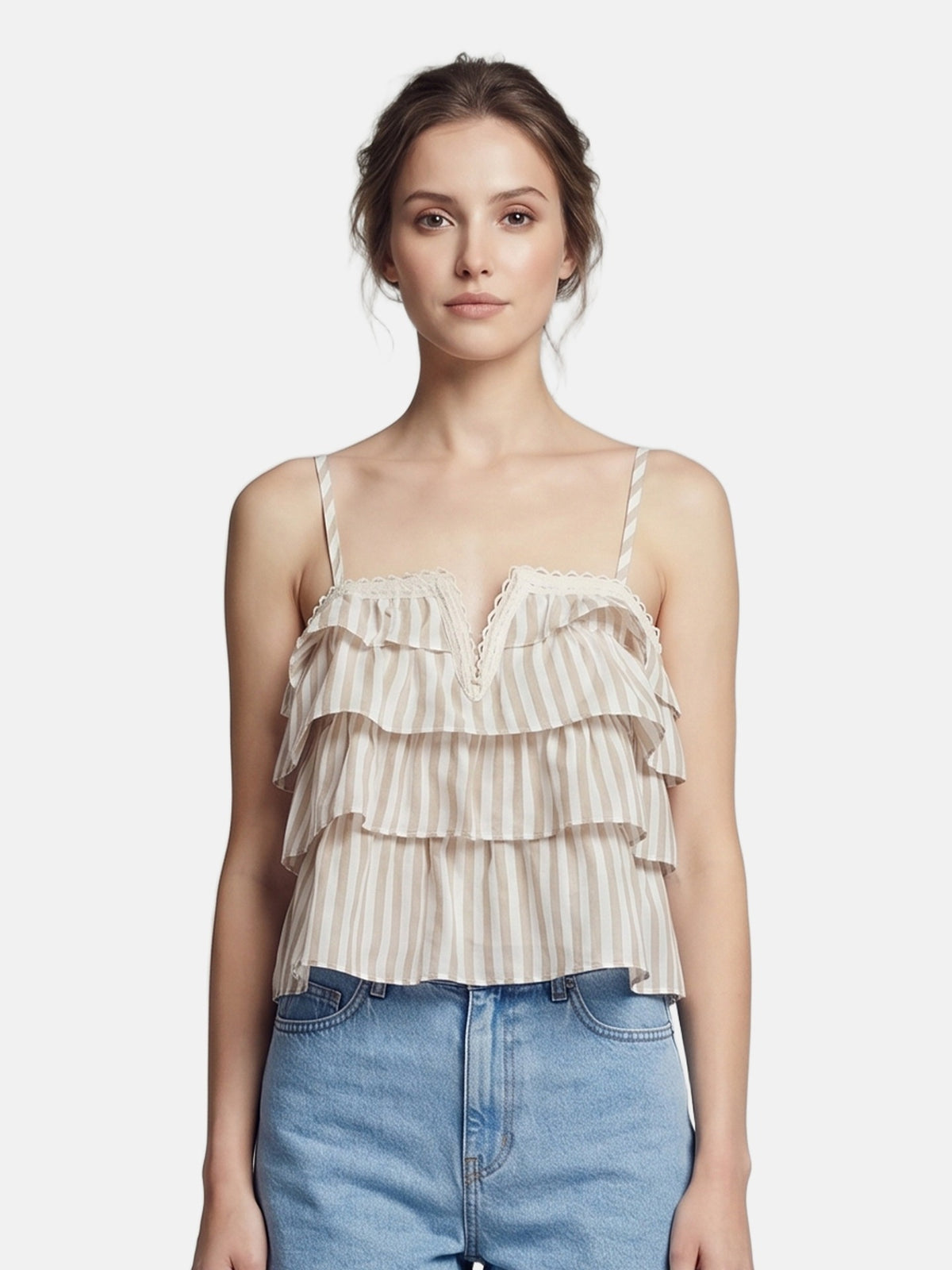 Canotta in Cotone Beige Scuro