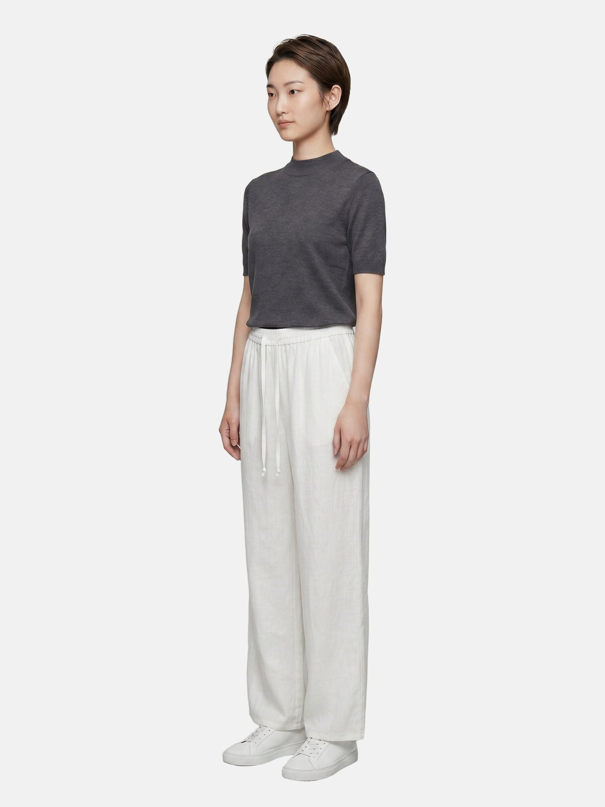 Pantaloni in Viscosa Bianco