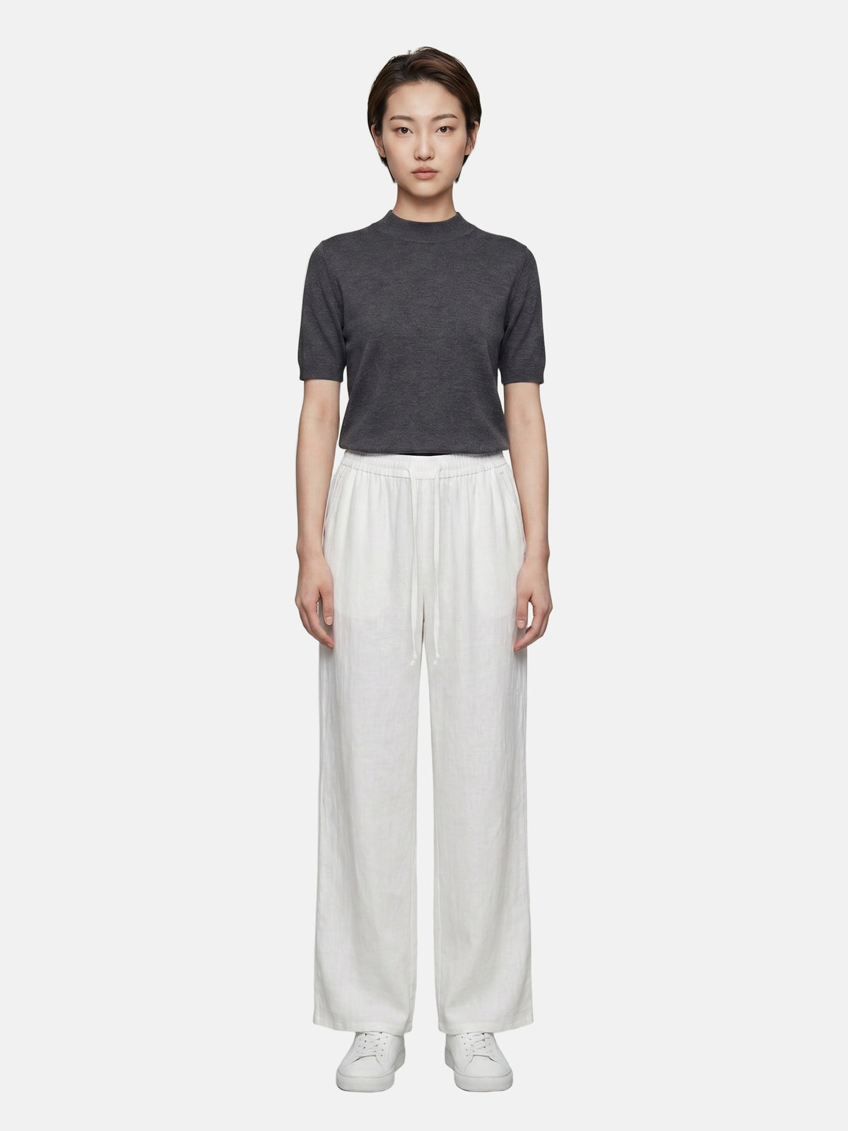 Pantaloni in Viscosa Bianco