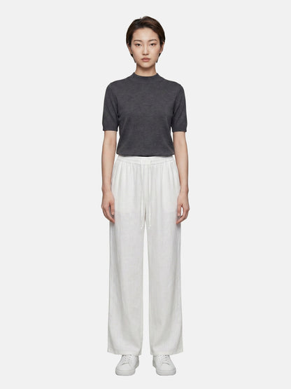 Pantaloni in Viscosa Bianco