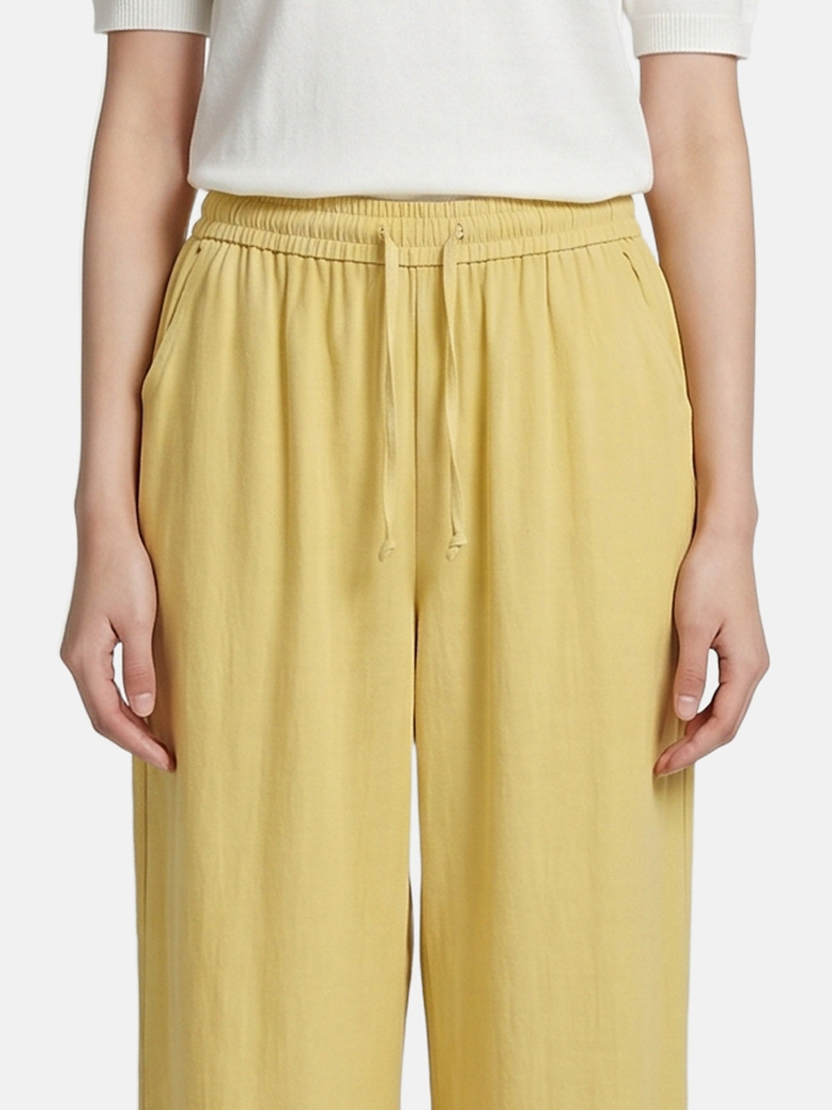Pantaloni in Viscosa Giallo