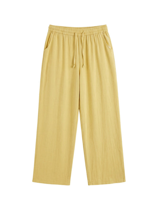 Pantaloni in Viscosa Giallo