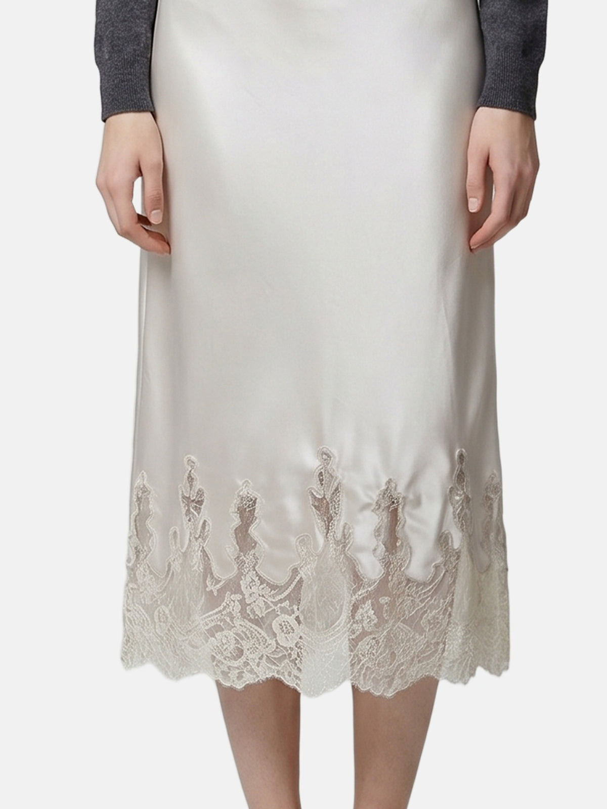 Gonna in Poliestere Beige Scuro