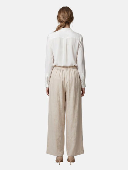 Pantaloni in Viscosa Beige