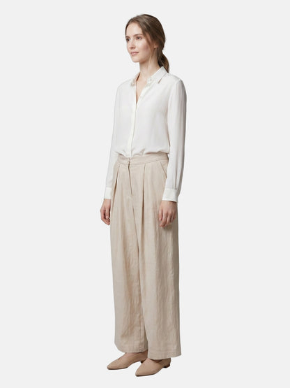 Pantaloni in Viscosa Beige