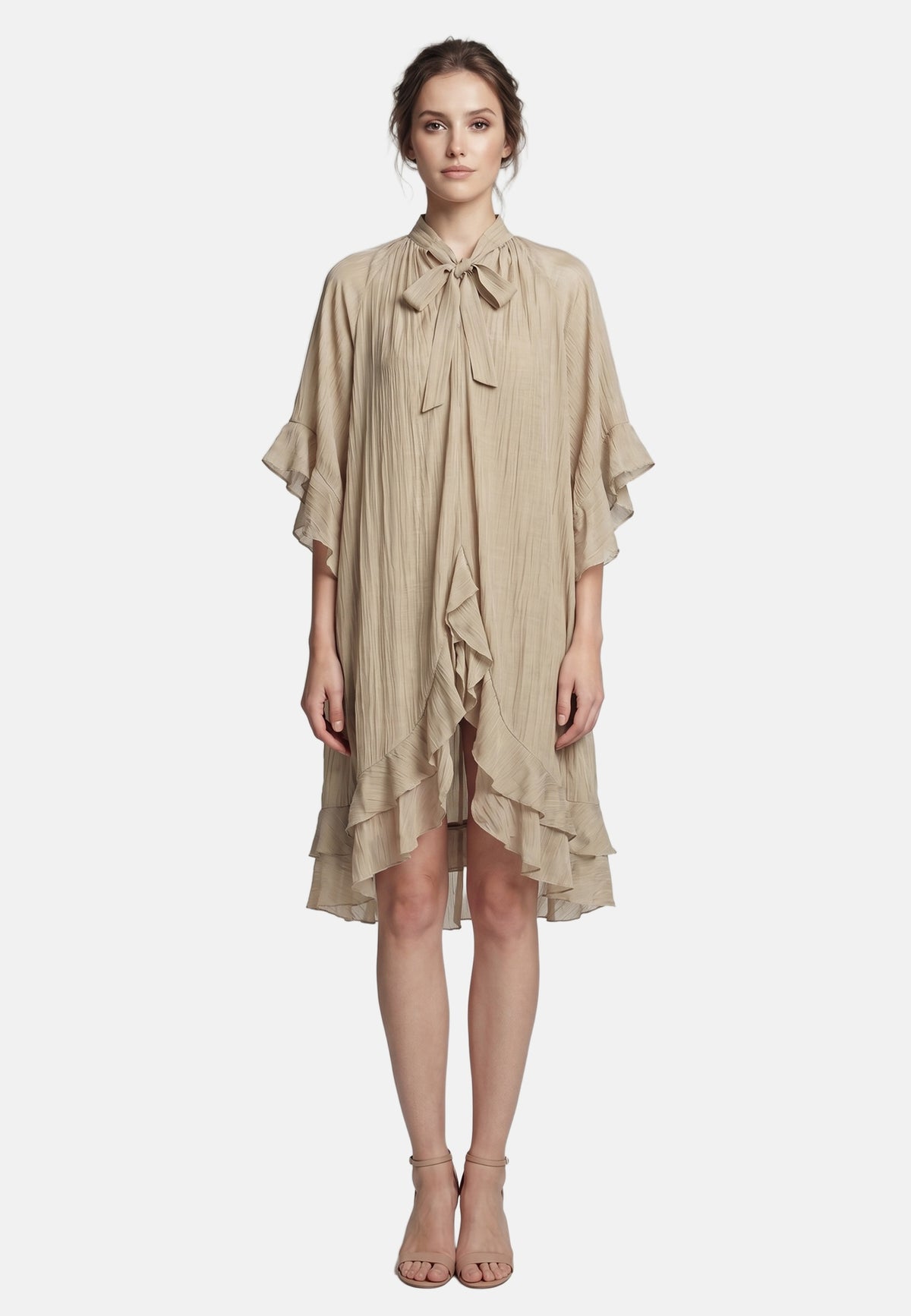 Vestito in Tencel Cammello