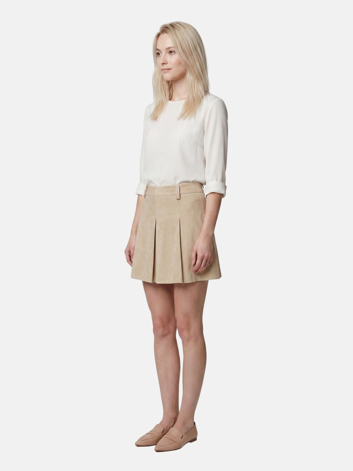 Gonna in Poliestere Beige