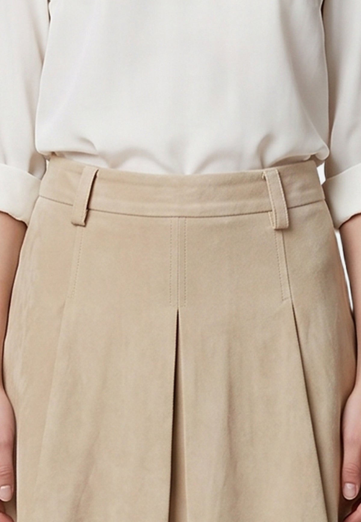 Gonna in Poliestere Beige