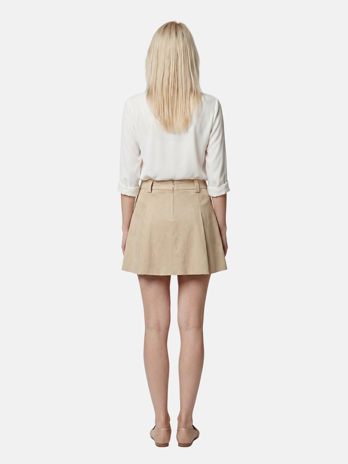 Gonna in Poliestere Beige
