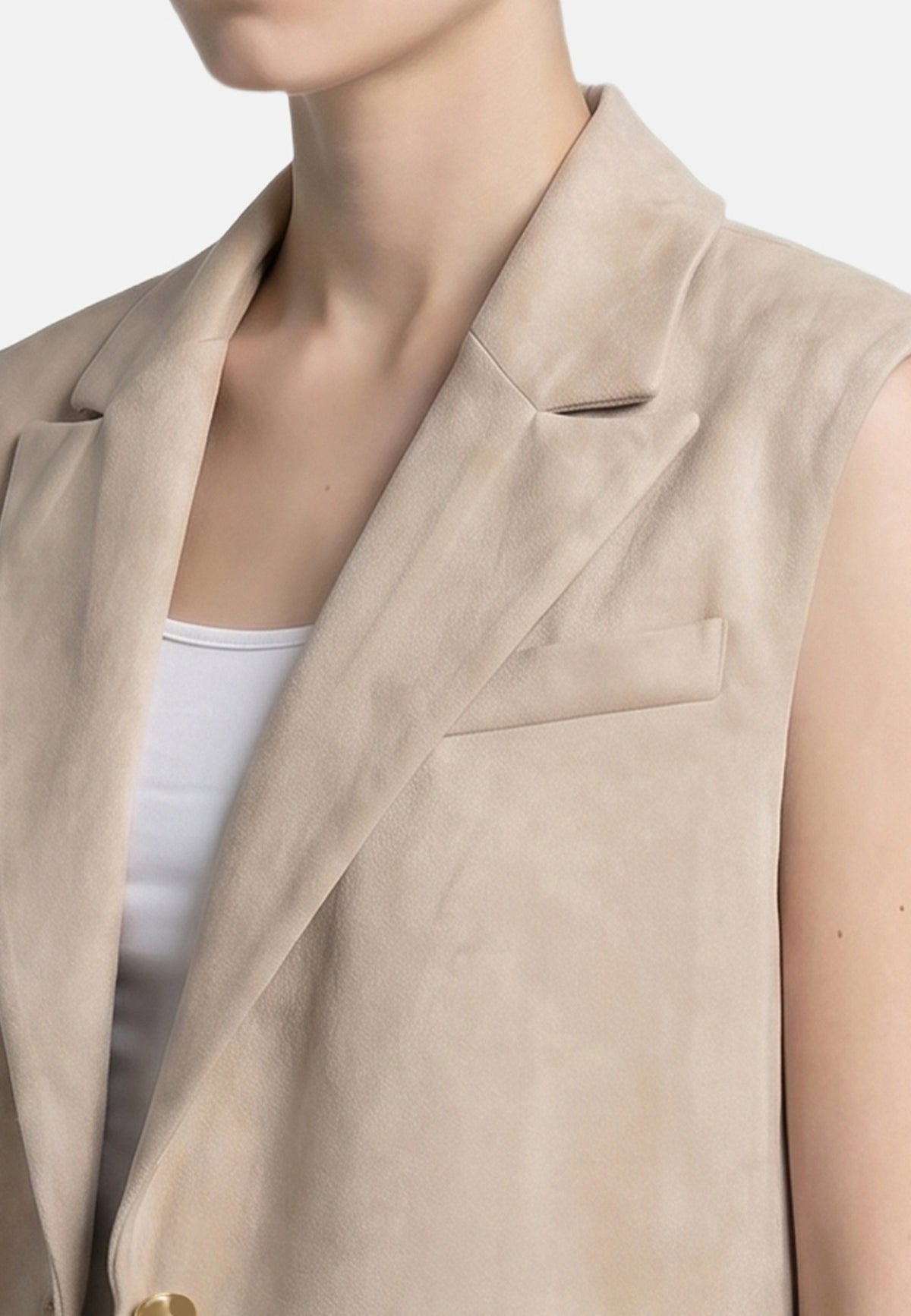 Gilet in Poliestere Beige