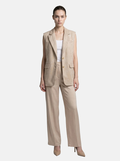 Gilet in Poliestere Beige