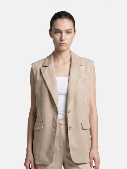Gilet in Poliestere Beige