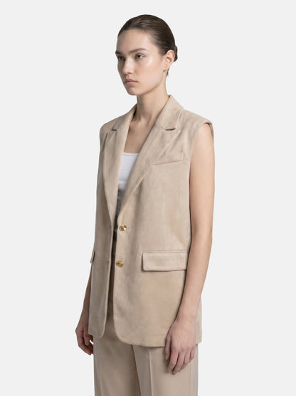 Gilet in Poliestere Beige
