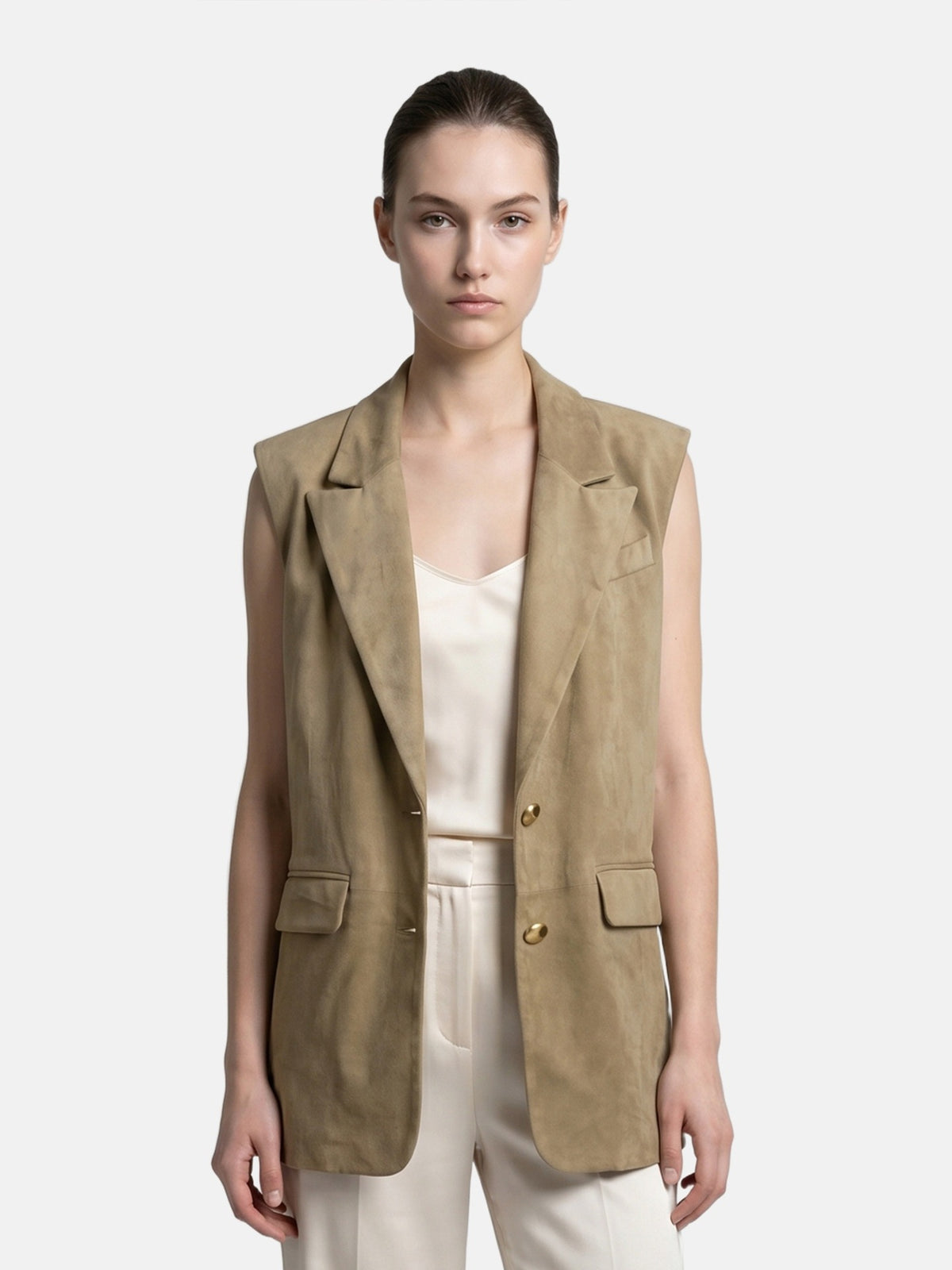 Gilet in Poliestere Cammello