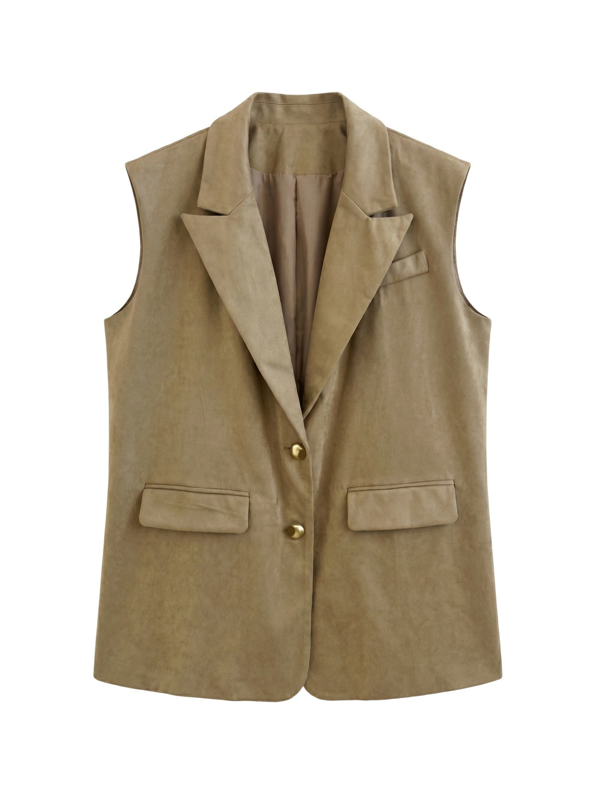 Gilet in Poliestere Cammello