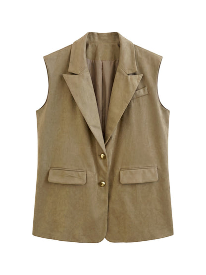 Gilet in Poliestere Cammello