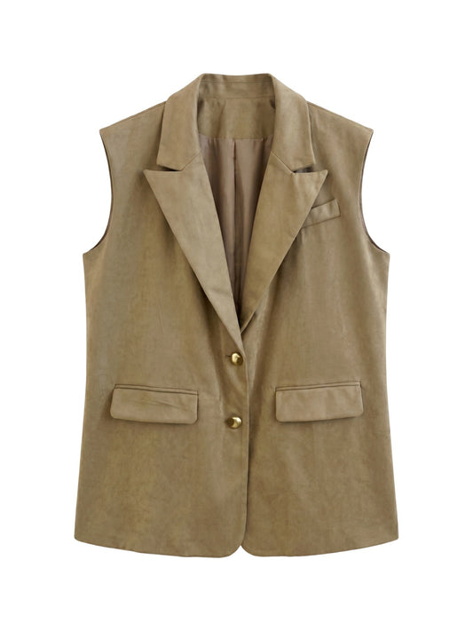 Gilet in Poliestere Cammello